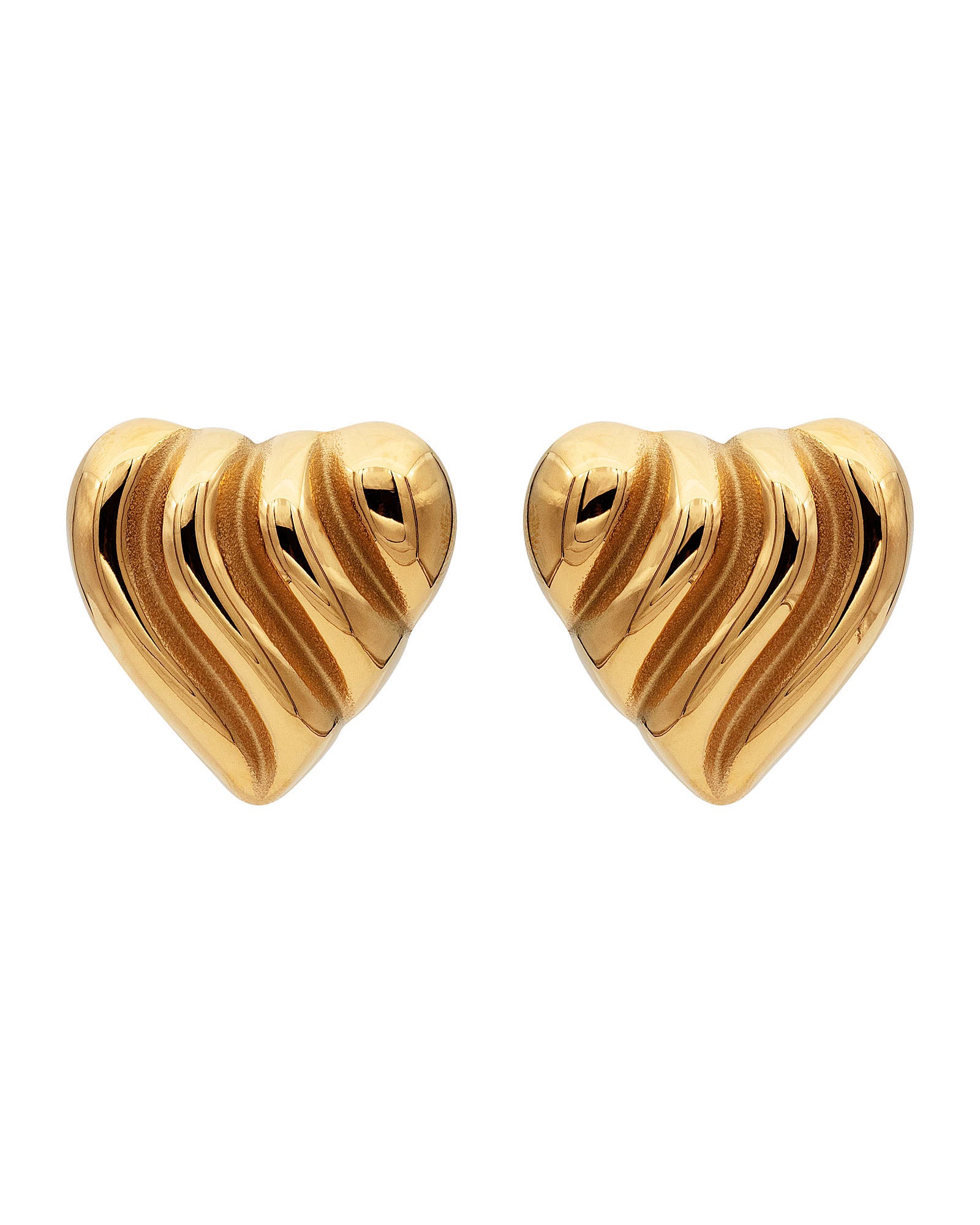 Gold Heart Swirl Earrings