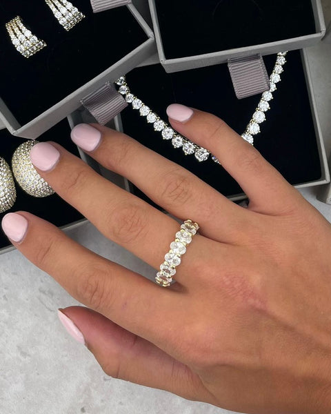 Large Oval Eternity Ring Gold – crystalsandco