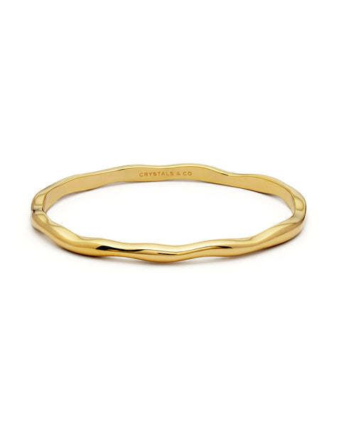 Gold Full Wave Bangle – crystalsandco