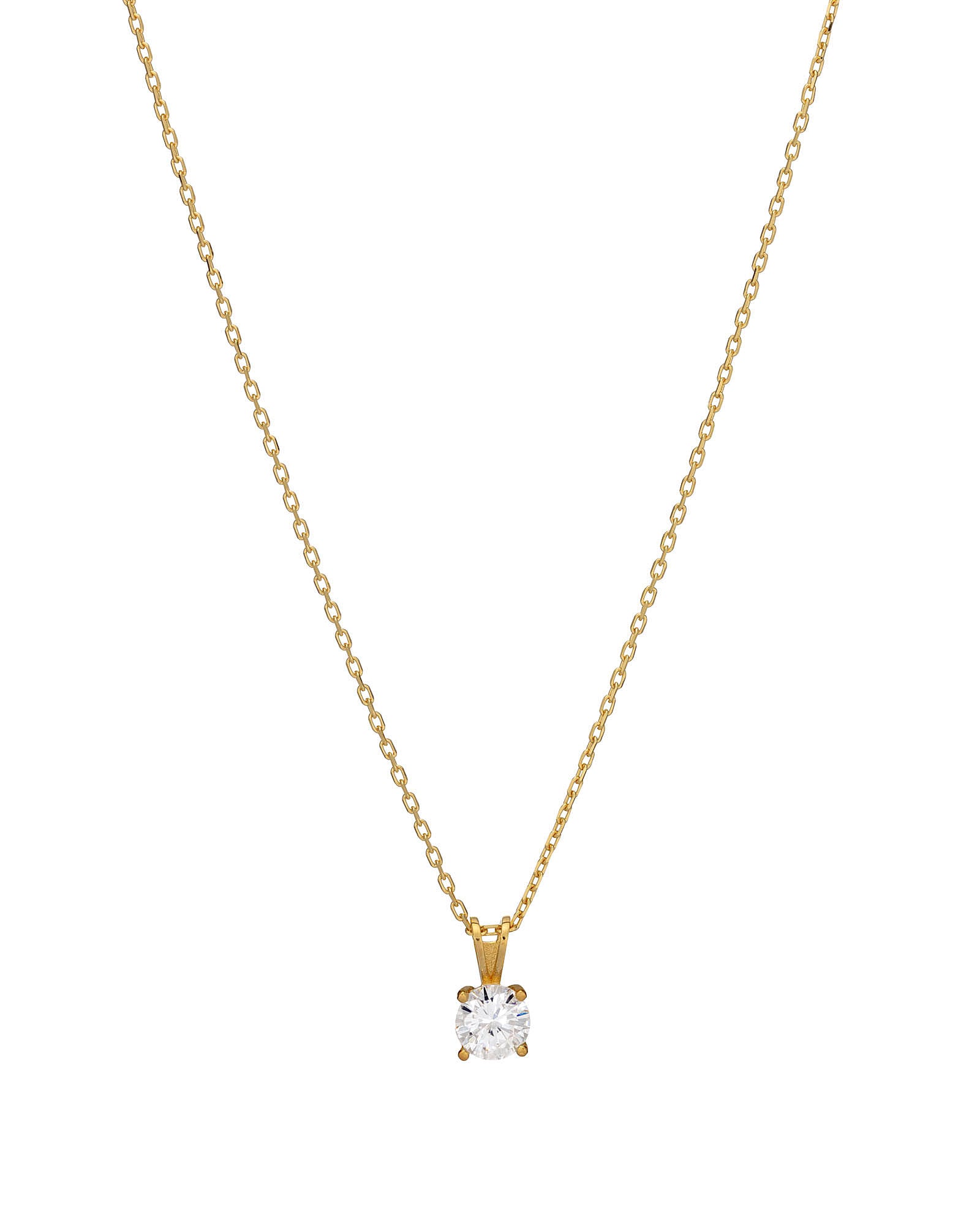 Solitaire Necklace in Yellow Gold