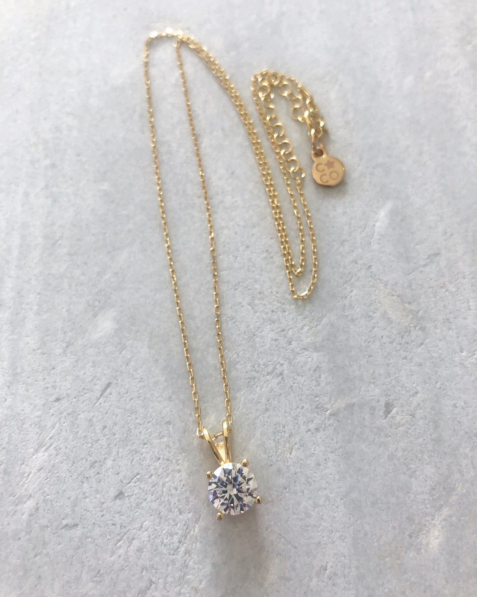 Solitaire Necklace in Yellow Gold