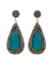 Sample Sale - Gem Drop Earrings ~ Teal Green