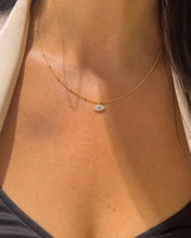 Aqua Evil Eye necklace 14ct Gold Filled