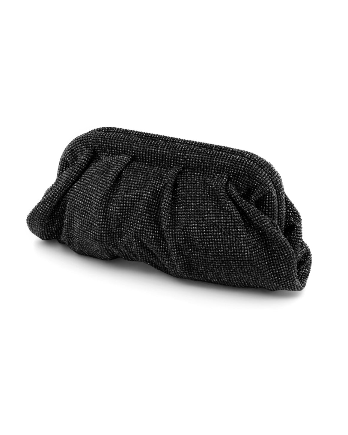 Crystal Clutch Bag In Jet Black