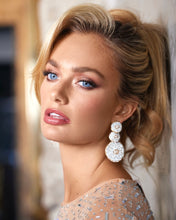 White Three Drop Earrings