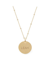 Engravable Disc Necklace on satellite chain
