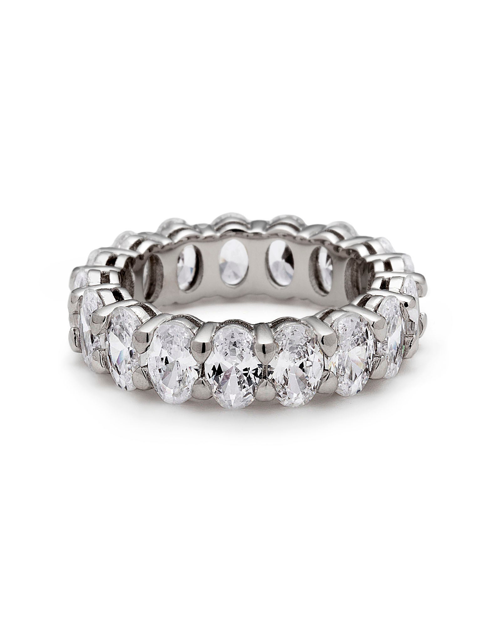 Large Oval Eternity Ring ~ White Gold