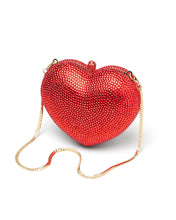 New! Red Crystal Heart Clutch