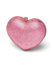 New! Baby Pink Crystal Heart Clutch