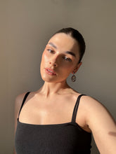 White Cabochon Drop Earrings