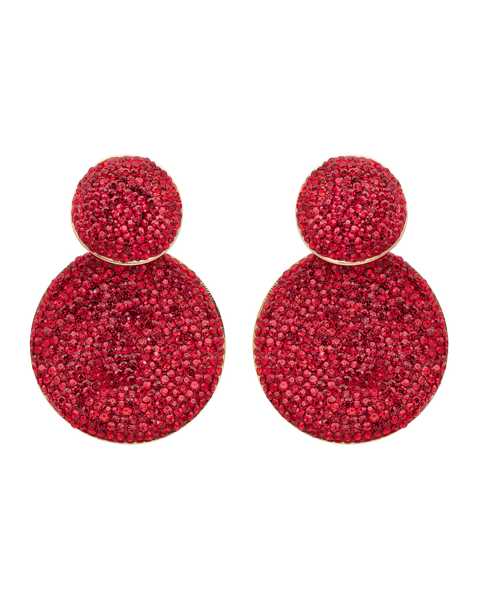 New! Siam Red Double Drop Earrings