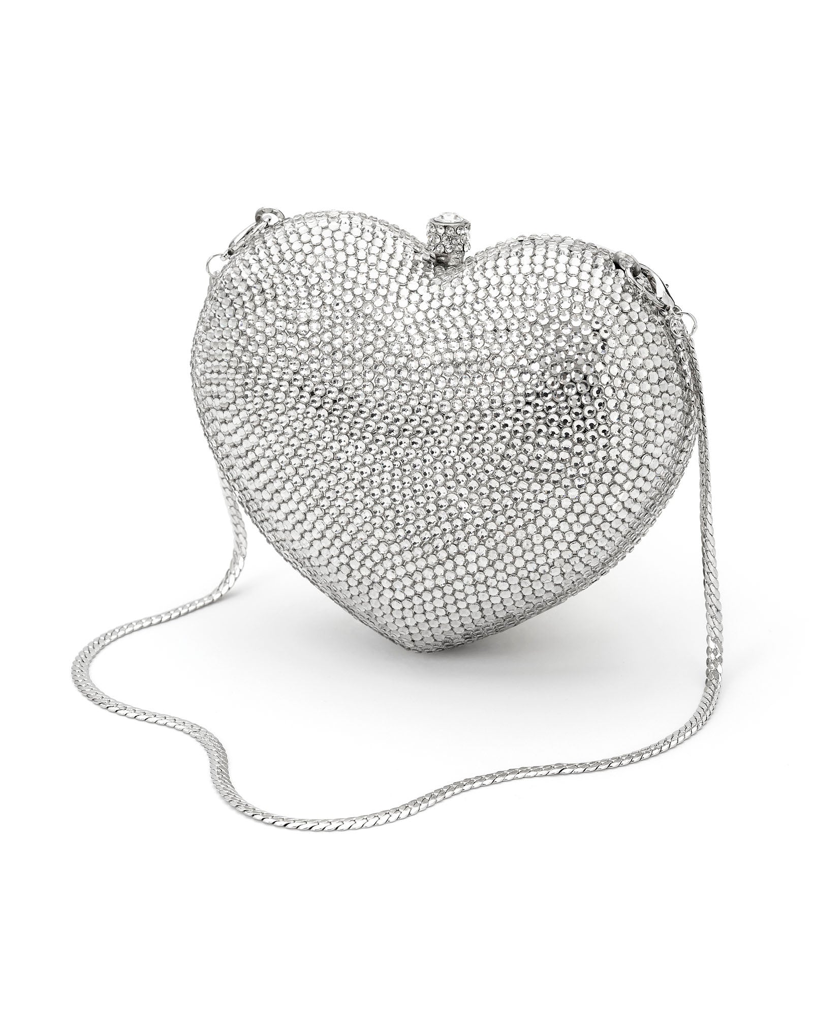New! Clear Crystal Heart Clutch