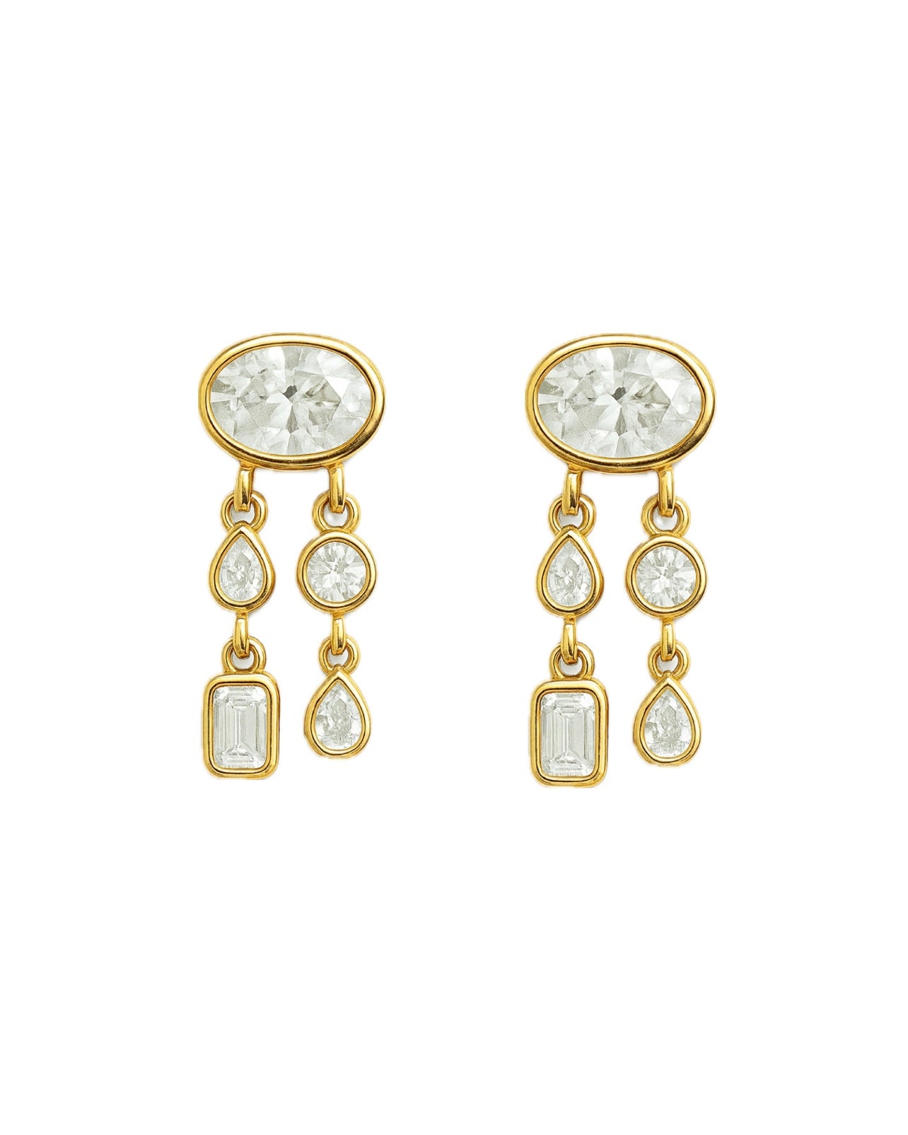 New! BR Double Row Drop Earrings