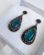 Sample Sale - Gem Drop Earrings ~ Teal Green