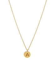 Sale - Initial plain gold Disc Necklace A-Z