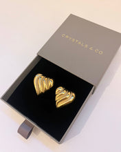 Sample Sale - Gold Heart Swirl Earrings