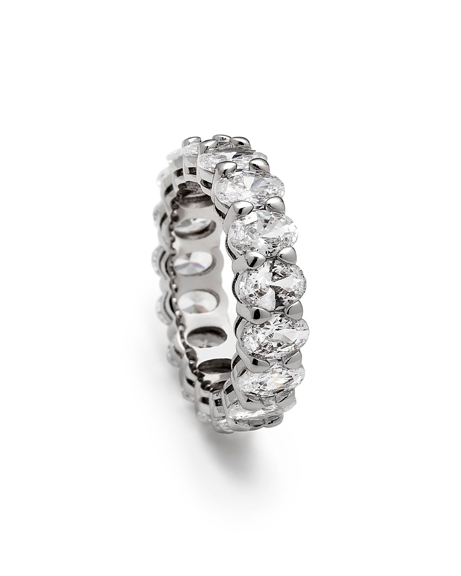 Large Oval Eternity Ring ~ White Gold