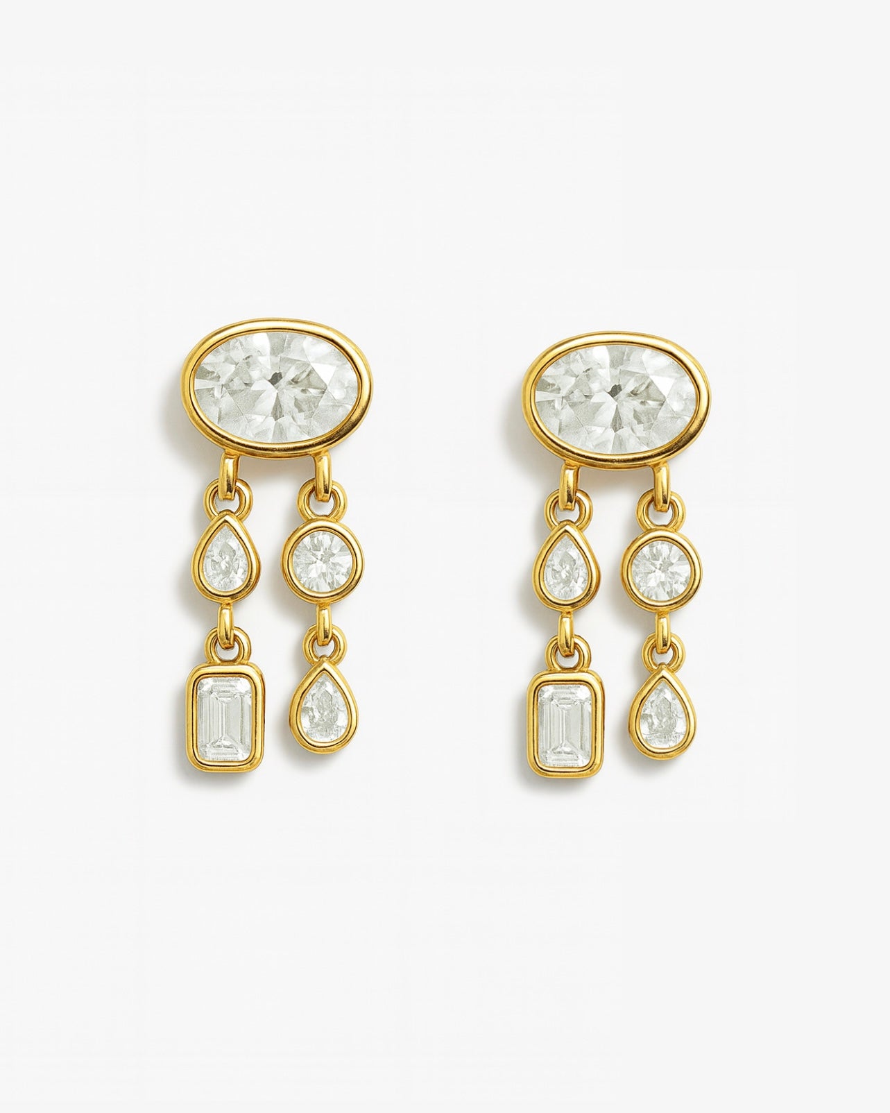 New! BR Double Row Drop Earrings
