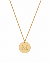 Engravable disc necklace on plain chain