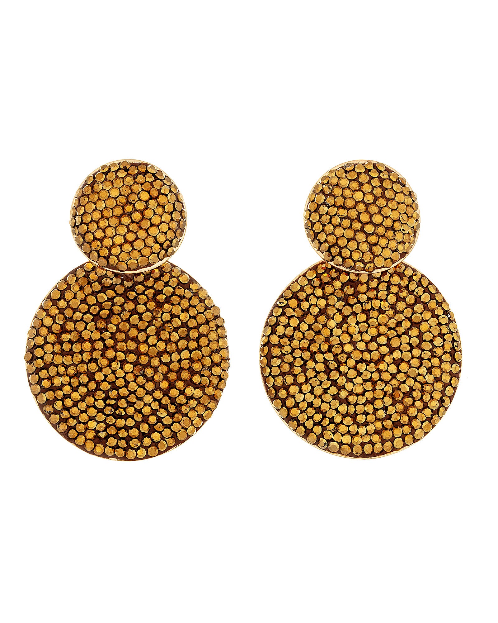 Aurum Gold Crystal Double Drop Earrings