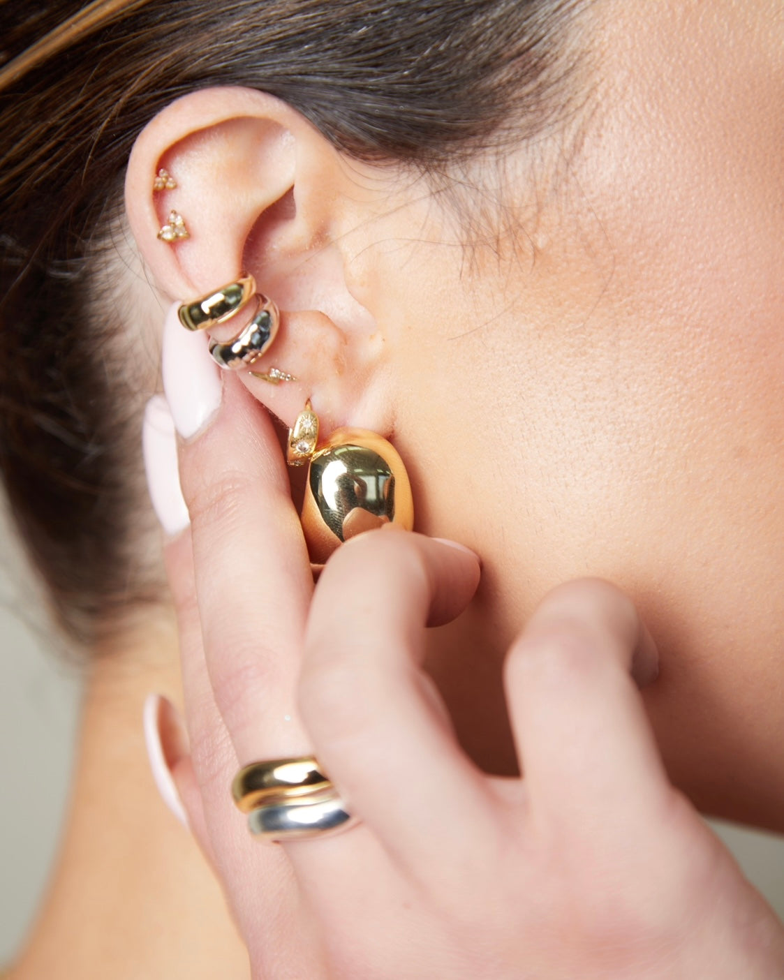 Medium Gold Bubble Dome Earrings