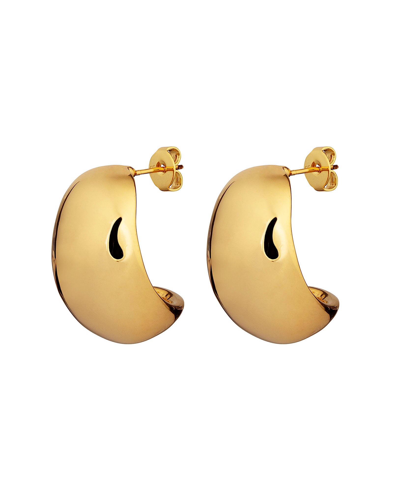 Medium Gold Bubble Dome Earrings