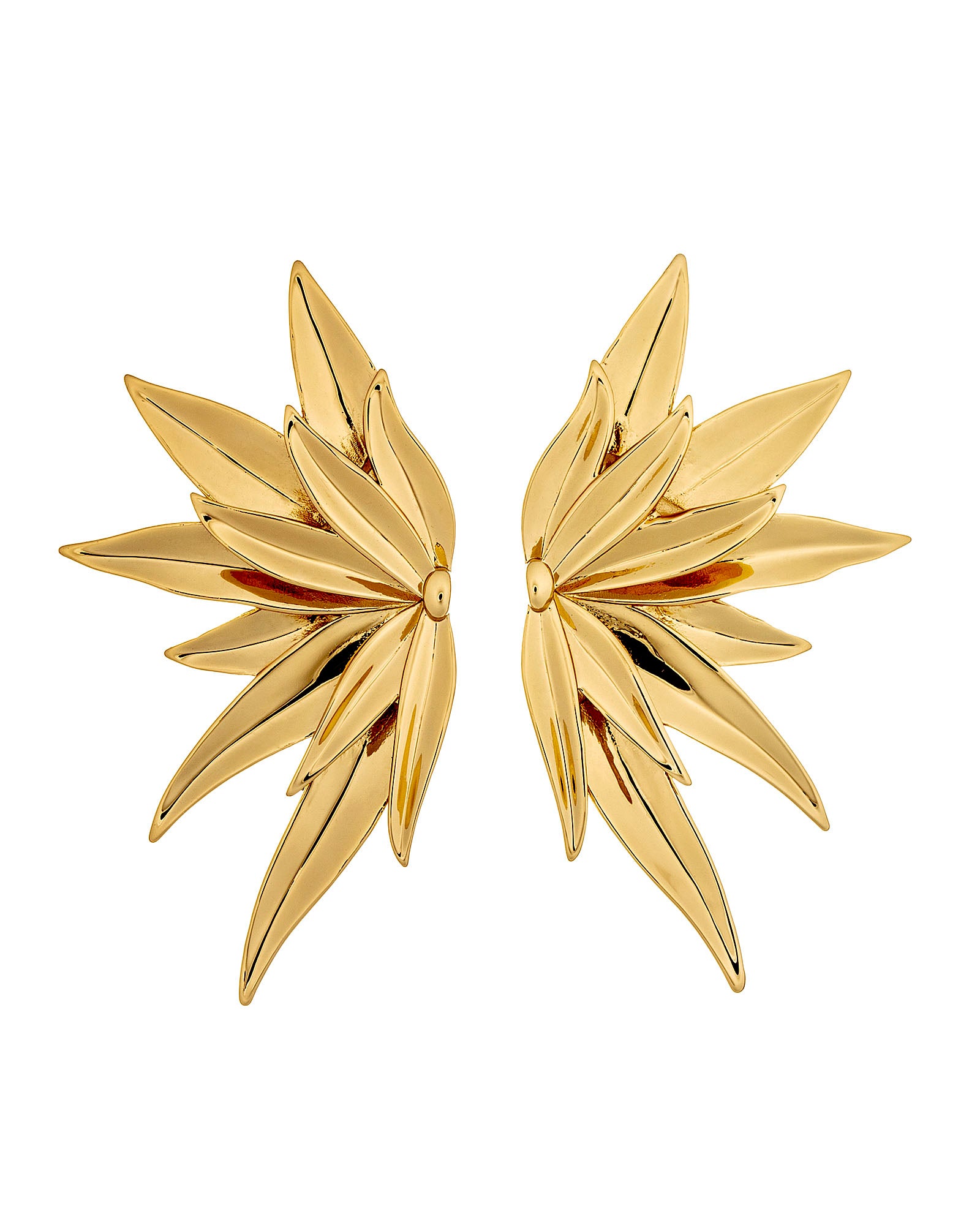 Preorder - Gold Fan Leaf Earrings