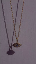 Aqua Evil Eye necklace 14ct Gold Filled