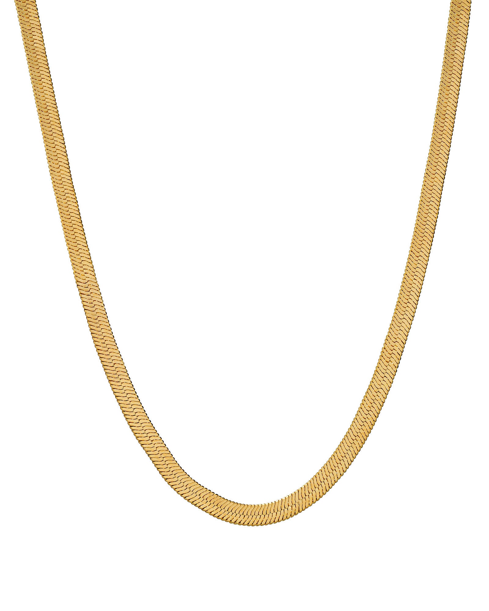 Thick Gold Herringbone Necklace