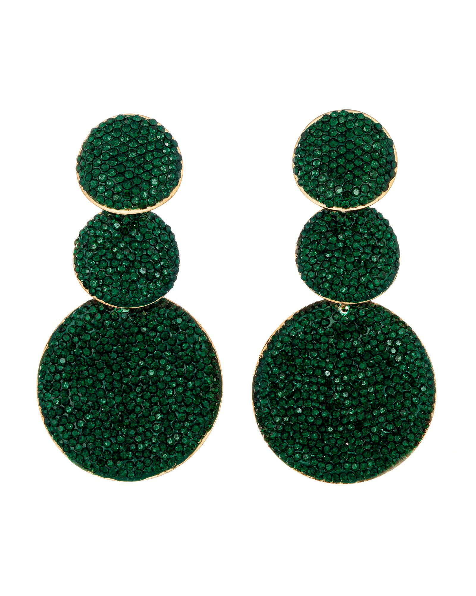 Emerald Three Drop Earrings