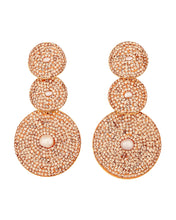 Large Peach Three Drop Earrings