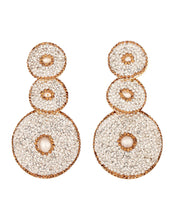 White Three Drop Earrings