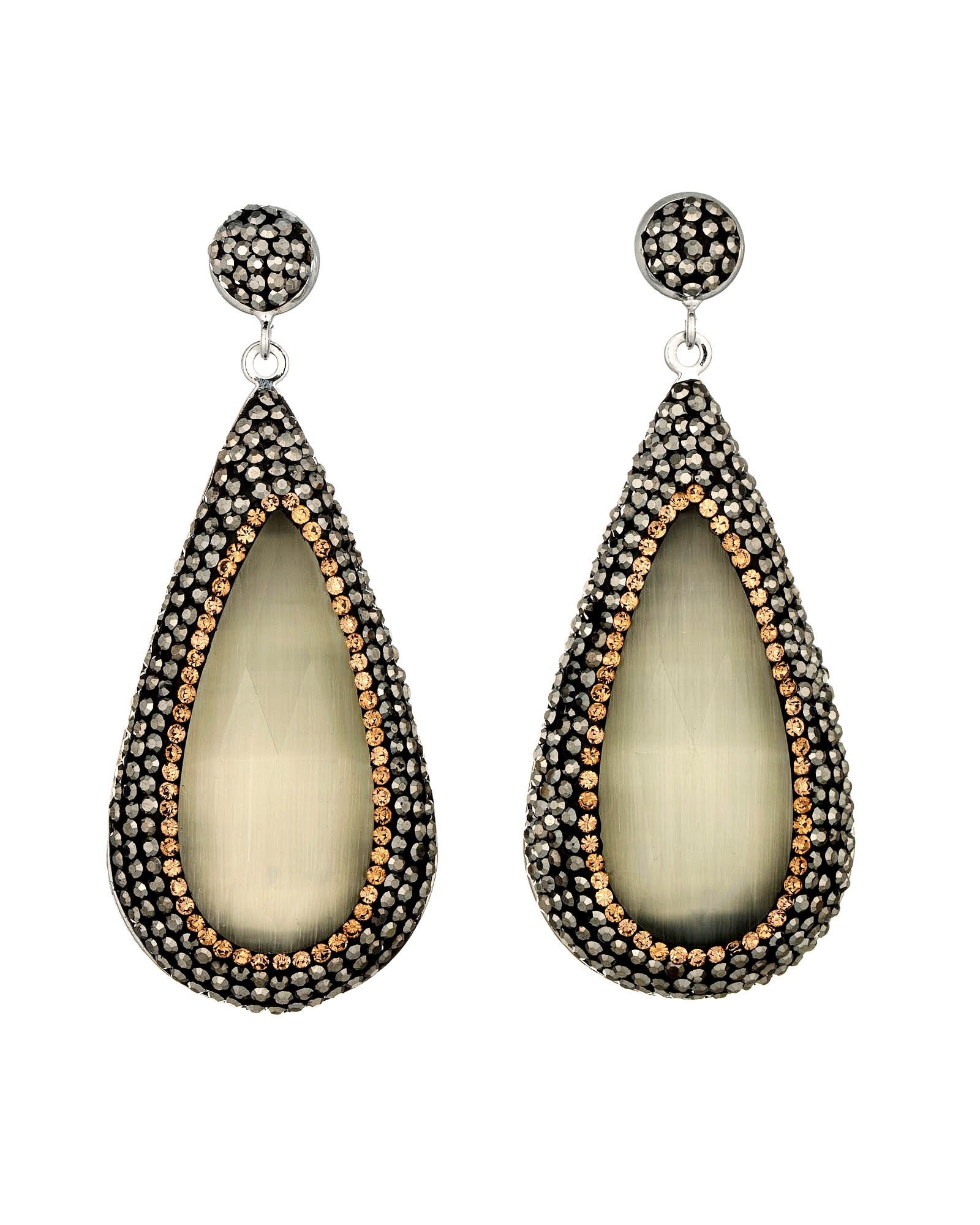 Sale! Large White Gemstone Earrings