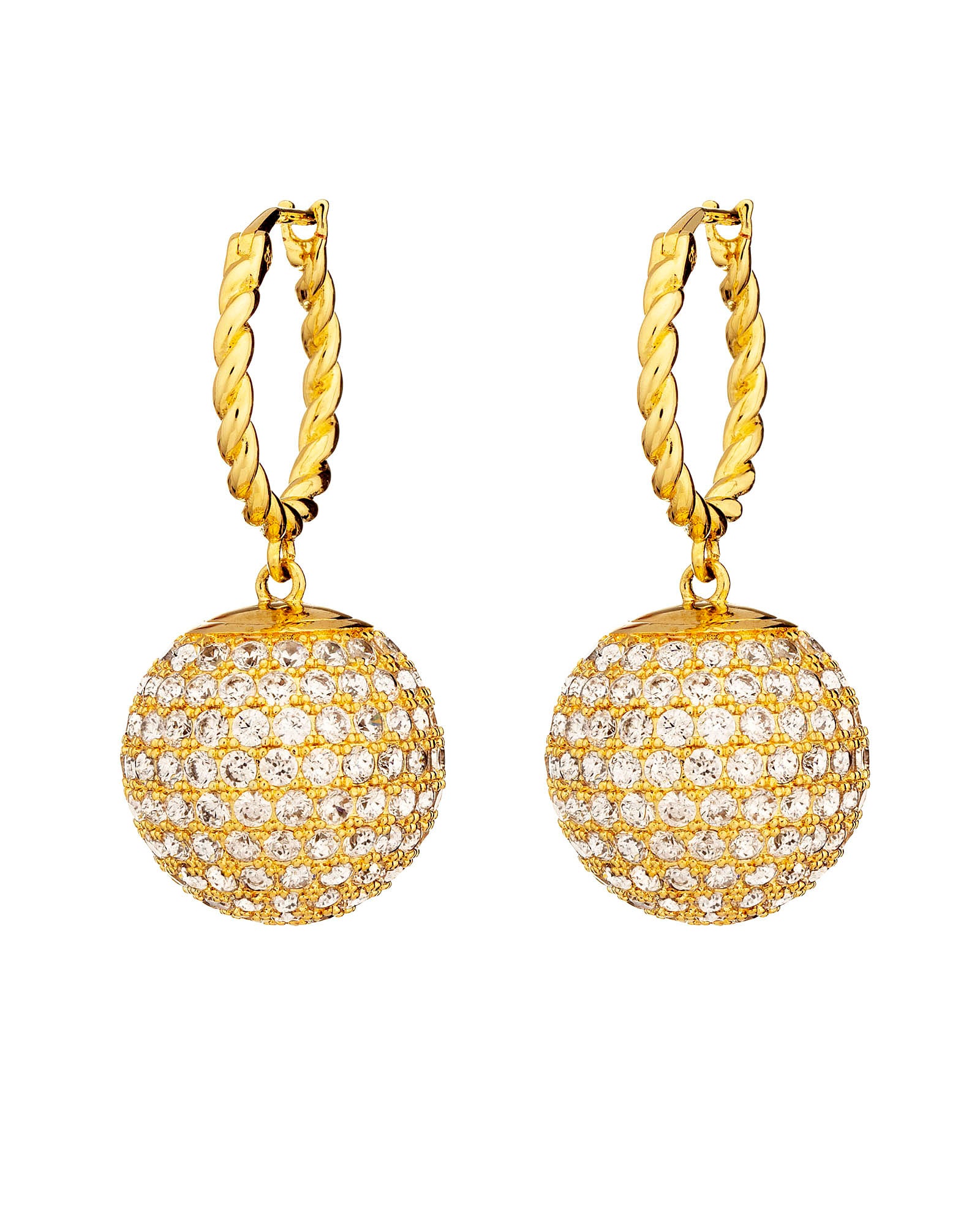 Gold Twist Ball Earrings