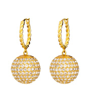 Gold Twist Ball Earrings