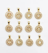 Crystal Initial Disc Necklace