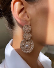 Large Peach Three Drop Earrings