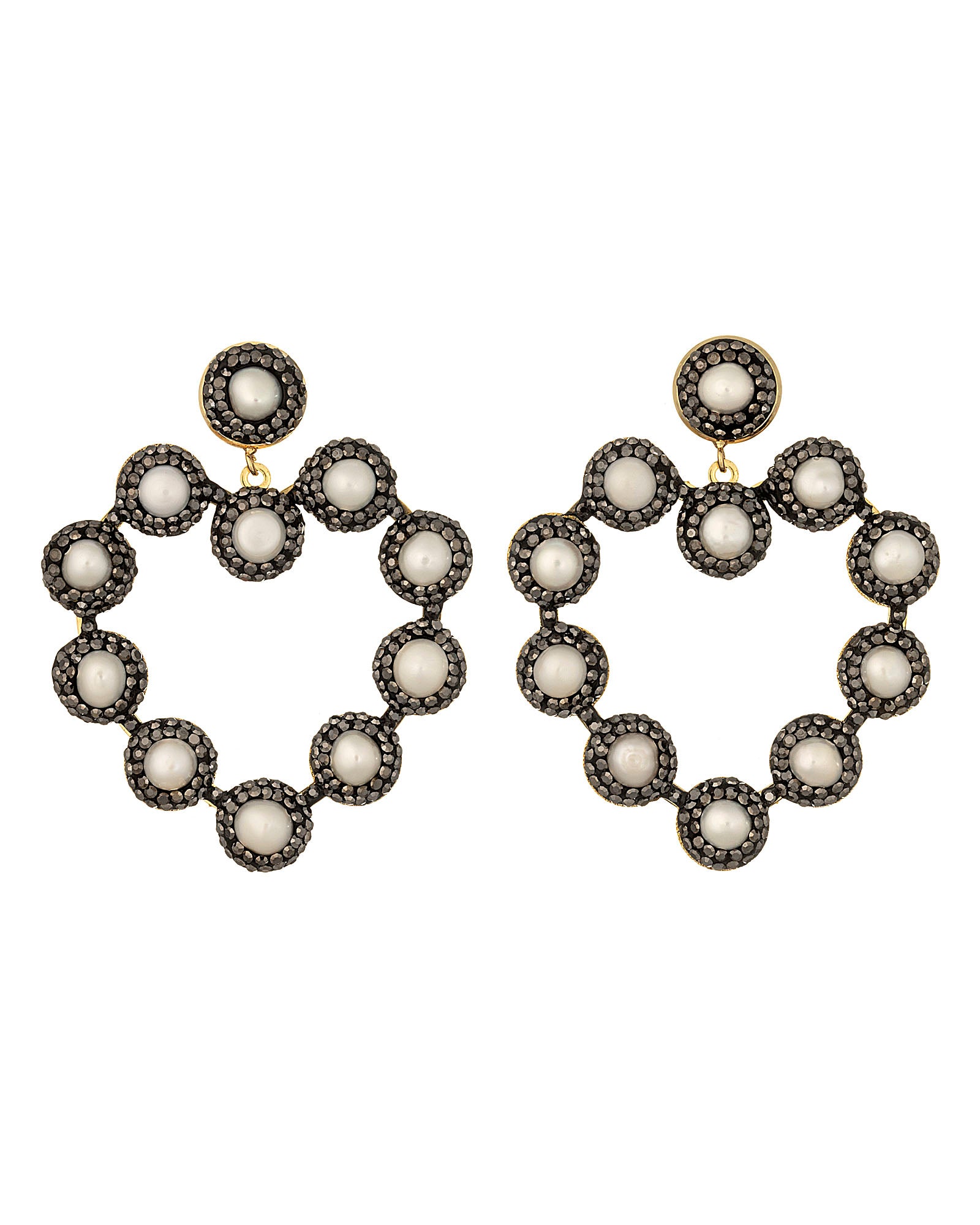 Sale! Black Diamond Heart Earrings