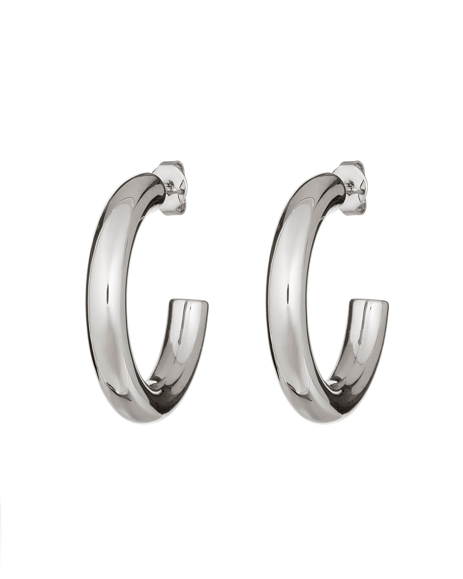 Large Chunky Silver Hoops