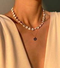 Sale - Initial plain gold Disc Necklace A-Z